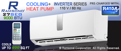 9000 BTU Inverter Ductless Mini Split Air Conditioner with Heat Pump | SEER 17.9 | 110V 60Hz